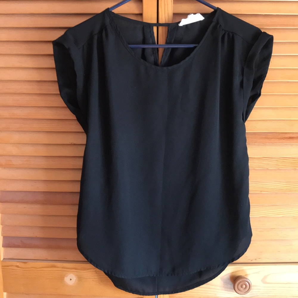 Black chiffon top